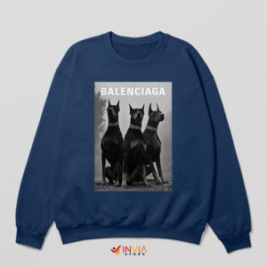 Doberman Puppies Luxury Fashion Navy Sweatshirt Balencia Ga Graphic