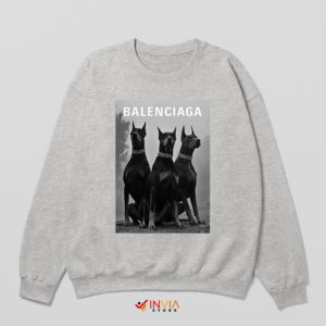 Doberman Puppies Luxury Fashion SPort Grey Sweatshirt Balencia Ga Graphic