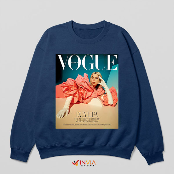 Dua Lipa Tour Fashion Magazines Navy Sweatshirt Sweatshirt Music