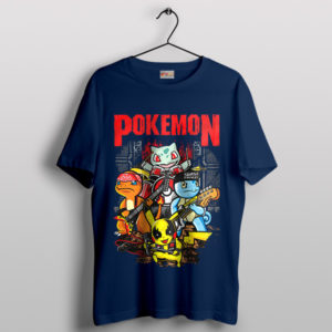 Evolution of Heavy Metal Pokemon Navy T-Shirt Pikachu Friends