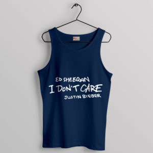 I Don't Care Song Ed Sheeran Navy Tank top