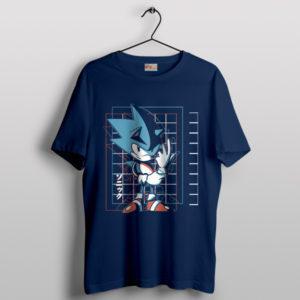 Japanese Sonic Hedgehog Graphic Navy T-Shirt Movie