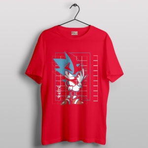 Japanese Sonic Hedgehog Graphic Red T-Shirt Movie