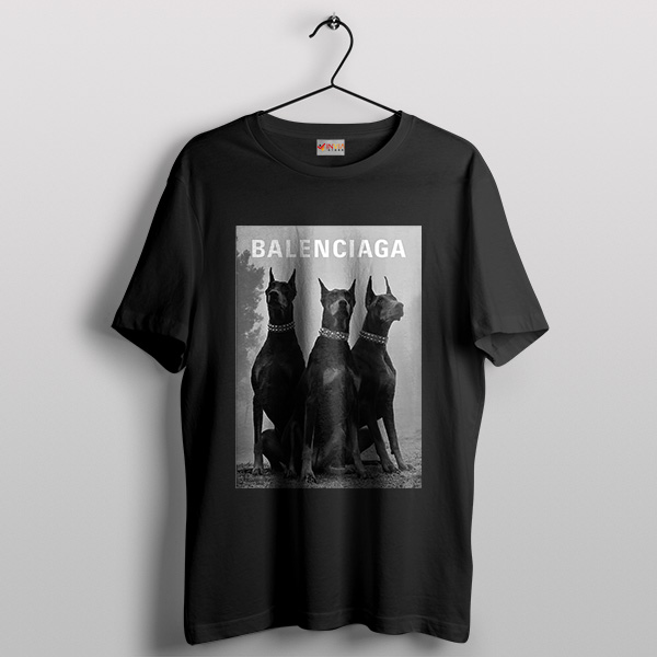 Luxury Fashion Doberman Pinscher Black T-Shirt Balencia Ga Meme