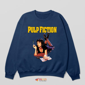 Mia's Pulp Adventure Navy Sweatshirt Uma Thurman