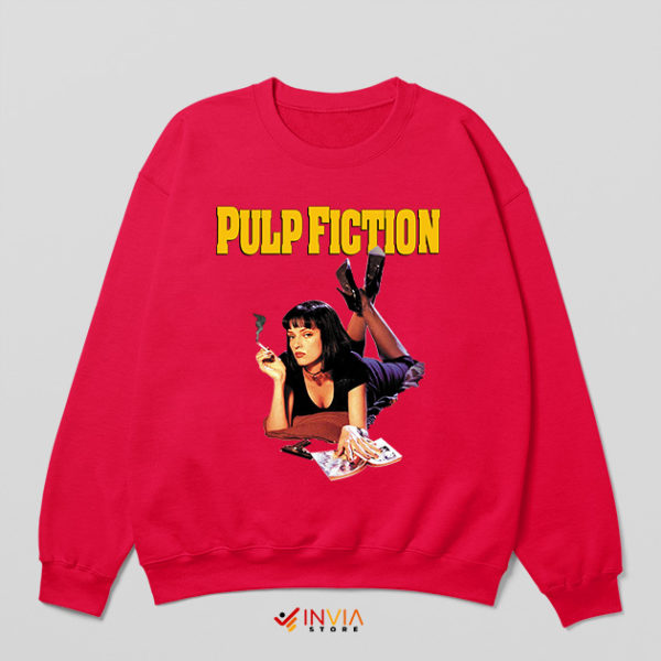Mia's Pulp Adventure Red Sweatshirt Uma Thurman