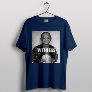 Quote Lebron James Kids Witness Navy T-Shirt NBA Goat