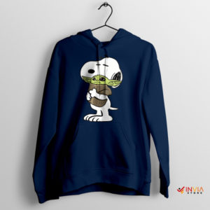 Snoopy Peanuts The Child Yoda Navy Hoodie Mandalorian