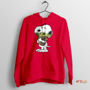 Snoopy Peanuts The Child Yoda Red Hoodie Mandalorian