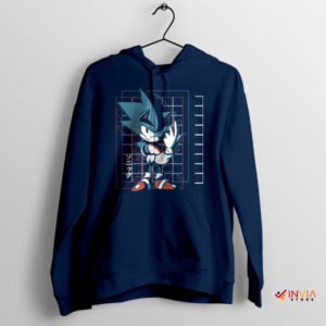 Sonic Hedgehog 2 Movie Graphic Navy Hoodie Japanese Style