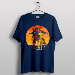 Wolverine Deadpool 3 Scene Titanic Navy T-Shirt Movie Meme