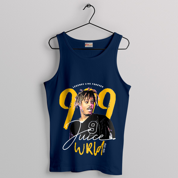 juice Wrld Been A While Graphic Navy Tank Top Signature 999