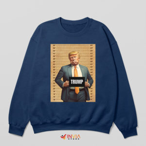 American Face Trump Mugshot Navy Sweatshirt