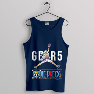 Anime Fashion Gear 5 Luffy Navy Tank Top Air Jordan