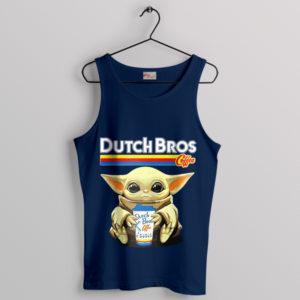 Baby Yoda Dutch Bros Coffee Delivery Navy Tank Top Merch