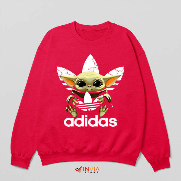 Baby Yoda Gifts Adidas Red Sweatshirt The Mandalorian