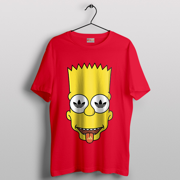 Bart Simpsons Calm Down Red T-Shirt Graphic Adidas