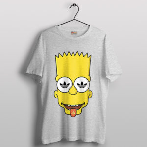 Bart Simpsons Calm Down SPort Grey T-Shirt Graphic Adidas