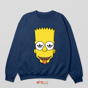 Bart Simpsons Friends Meme Adidas Navy Sweatshirt Funny