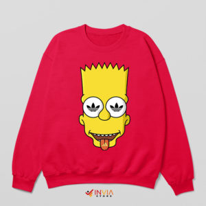 Bart Simpsons Friends Meme Adidas Red Sweatshirt Funny