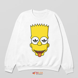 Bart Simpsons Friends Meme Adidas White Sweatshirt Funny
