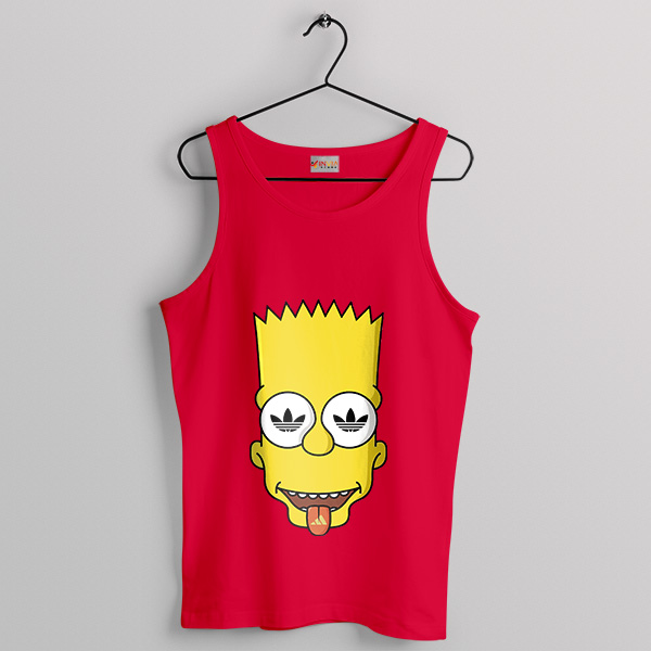Bart's Adidas Style Springfield Adventure Red Tank Top