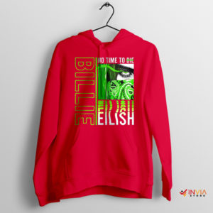 Billie Eilish Merch No Time To Die Red Hoodie Song Bond