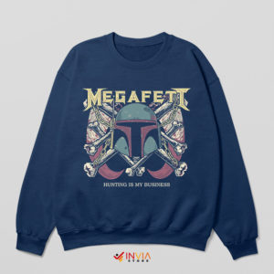 Boba Fett Gun Megadeth Merch Navy Sweatshirt