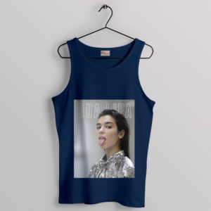 Dua Lipa Tongue Meme Dance Navy Tank Top