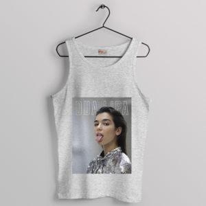 Dua Lipa Tongue Meme Dance Sport Grey Tank Top