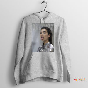 Dua Lipa Tongue Music Sport Grey Hoodie