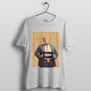 Face Meme Trump Mugshot Graphic Sport Grey T-Shirt