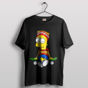 Fashion Realistic Bart Simpson Skate T-Shirt