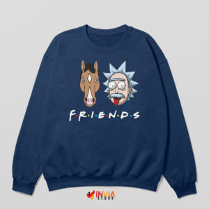 Friends Bojack And Rick Sanchez Navy Sweatshirt