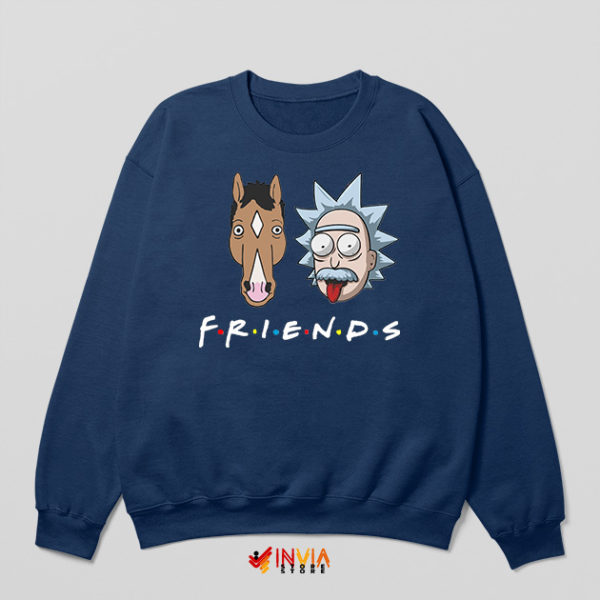 Friends Bojack And Rick Sanchez Navy Sweatshirt