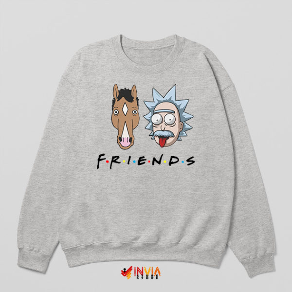 Friends Bojack And Rick Sanchez Sport Grey Sweatshirt