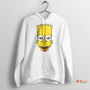 Funny Bart's Adidas Adventure White Hoodie Springfield