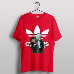 Funny Rick Morty Adidas Superstar Red T-Shirt