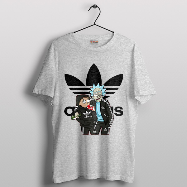 Funny Rick Morty Adidas Superstar Sport GRey T-Shirt