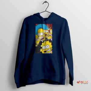 Funny Simpsons Family Comics Navy Hoodie