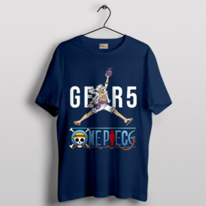 Gear 5 Luffy Manga Air Jordan Navy T-Shirt One Piece