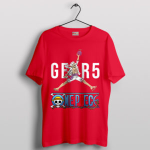 Gear 5 Luffy Manga Air Jordan Red T-Shirt One Piece