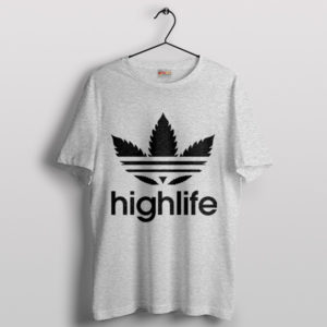 Highlife Adidas Weed logo Sport Grey Graphic T-Shirt