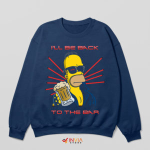 Homer's Futuristic Bar Adventure Navy Graphic Sweatshirt