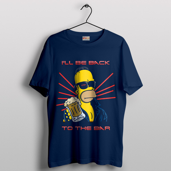 I'll Be Back To The Bar - Homer's Metal Makeover Navy T-Shirt