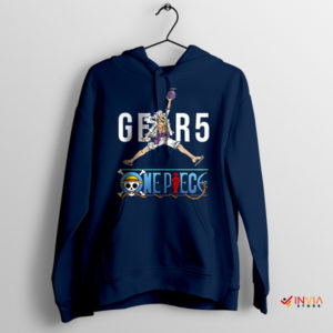 Luffy's Gear Fifth Anime Navy Hoodie Air Jordan Logo