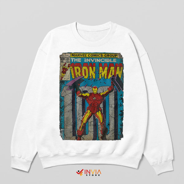 Marvel Comics Invincible Iron Man White Sweatshirt