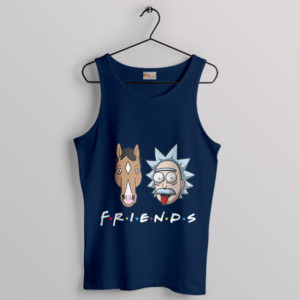 Meme Friends Bojack And Rick Sanchez Navy Tank Top