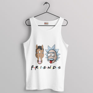 Meme Friends Bojack And Rick Sanchez White Tank Top