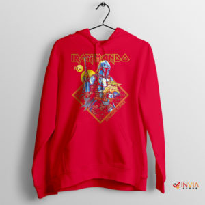 Meme Iron Maiden Star Wars Grogu Red Hoodie